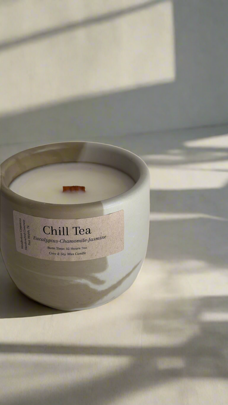 Chill Tea Concrete Candle End of Summer Sale