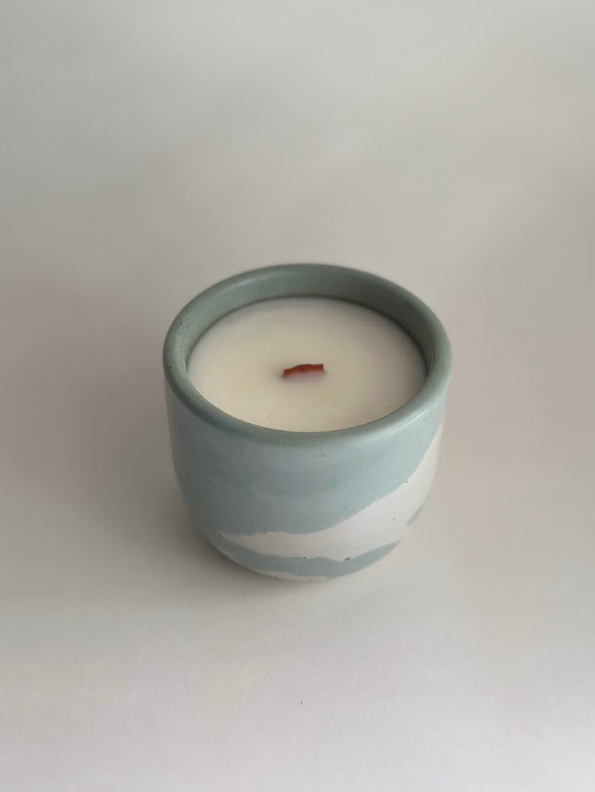 Beachy Scented Concrete Candle- End of Summer Sale