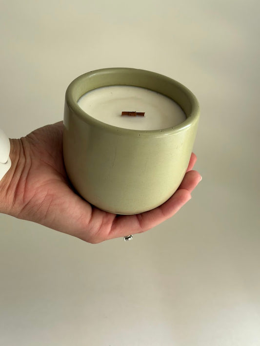 Matcha Lemonade & Honey Scented Concrete Candle- End of Summer Sale